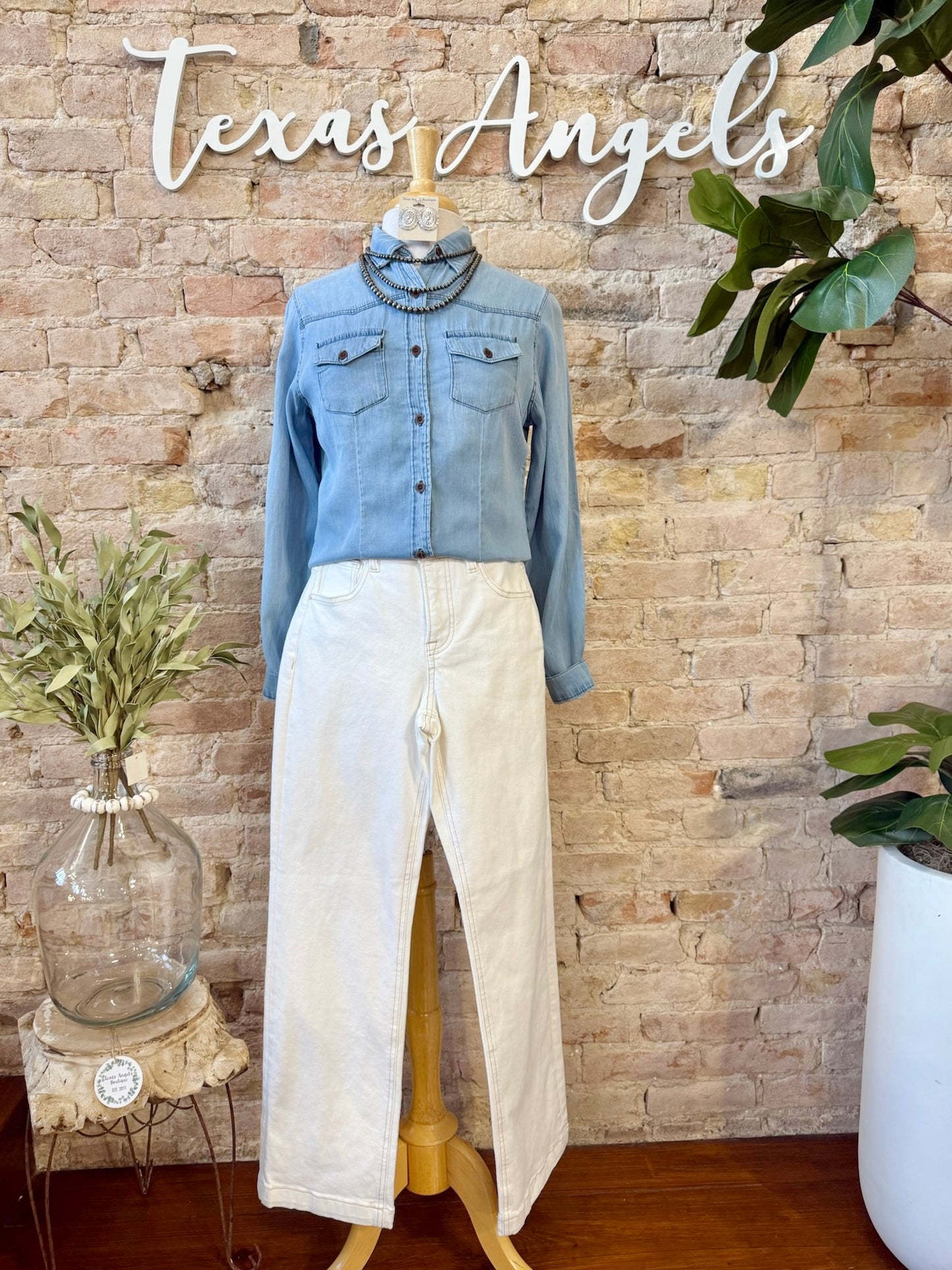 Desert Dreamin' Light Wash Chambray Denim Top