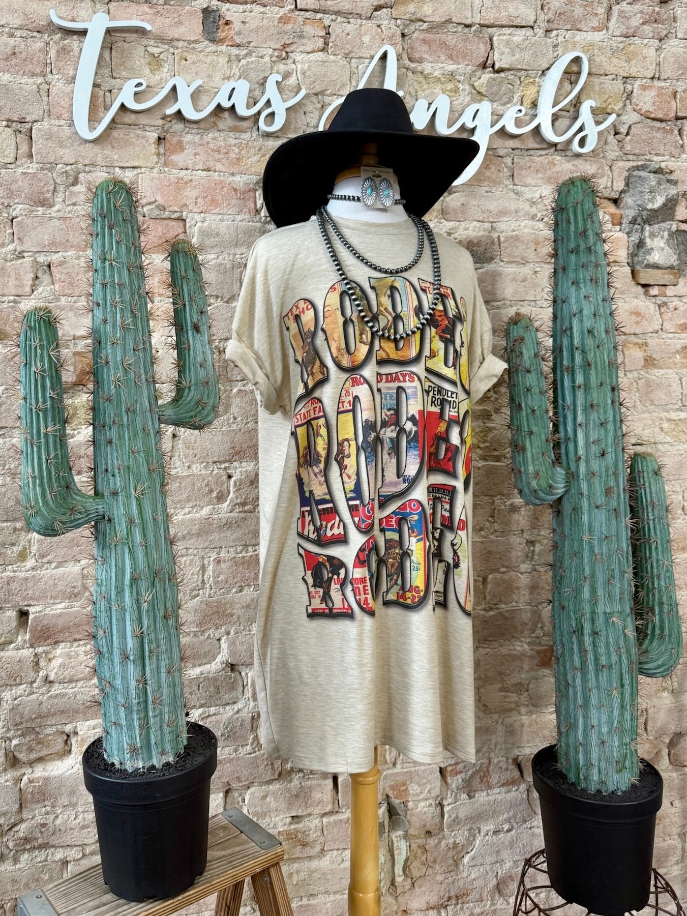 Lets Rodeo San Angelo Vintage Rodeo Graphic Tee-Shirt Dress