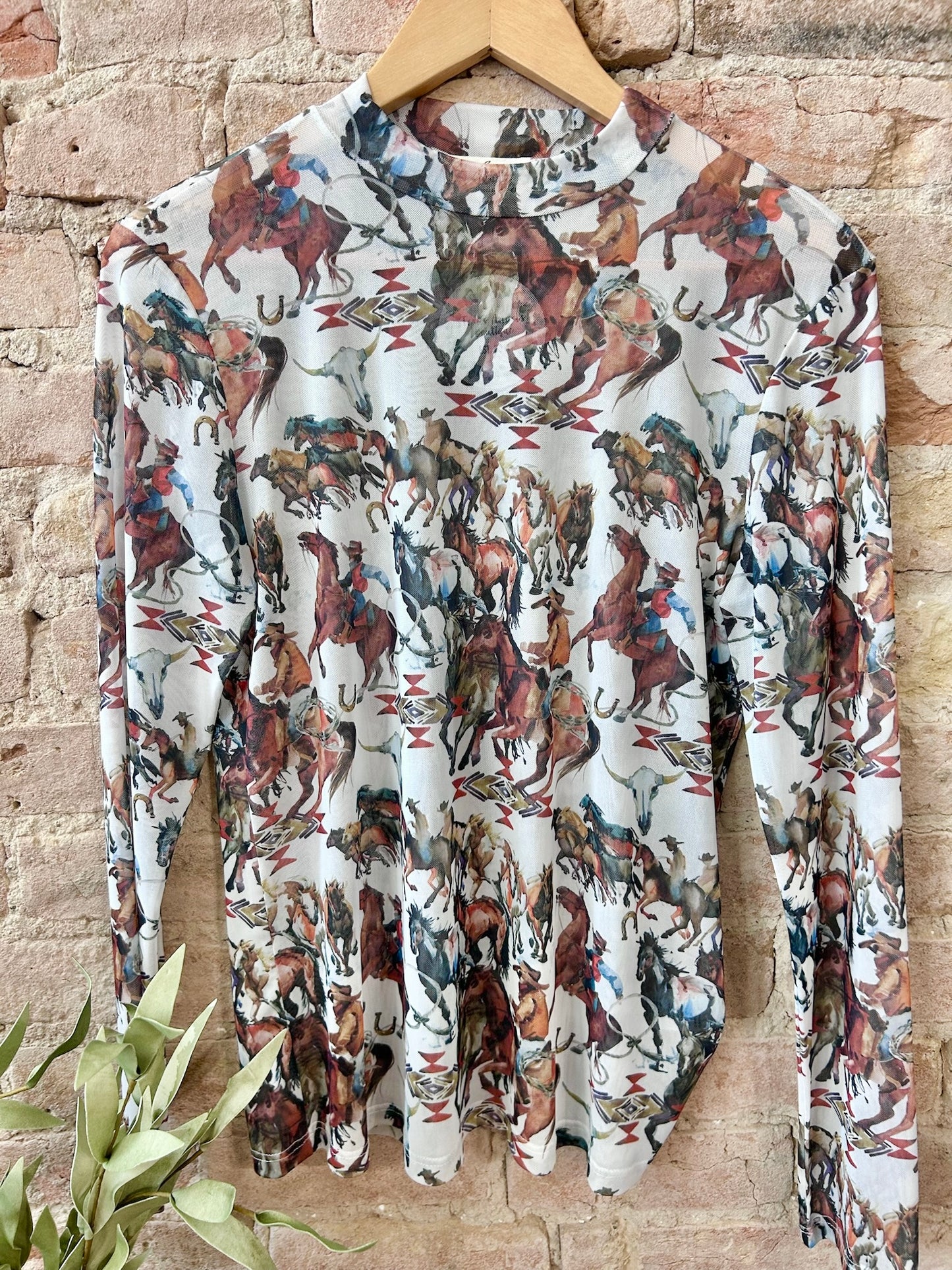 Hold Your Horses Mesh Western Top