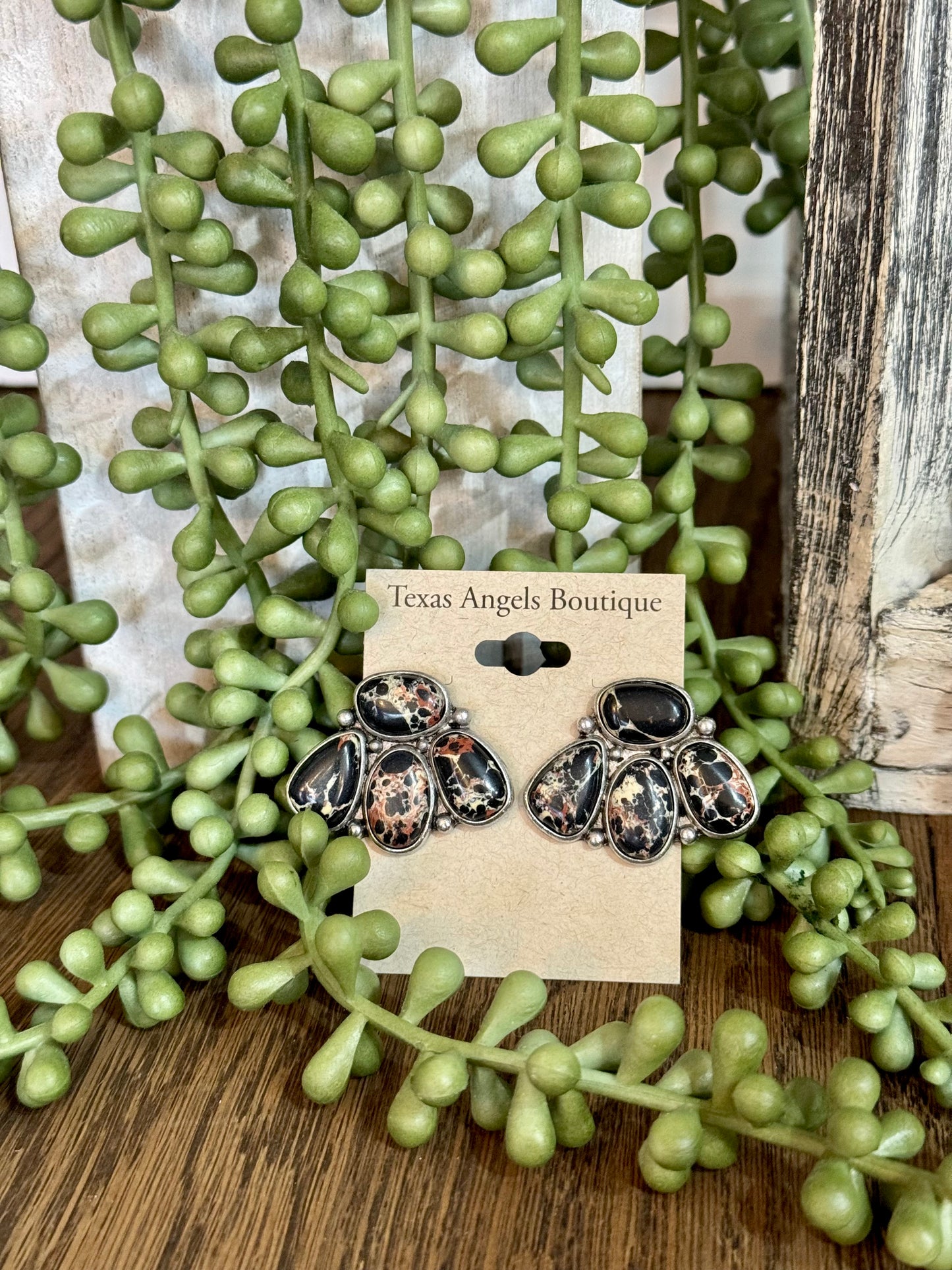 Black Cluster Earrings
