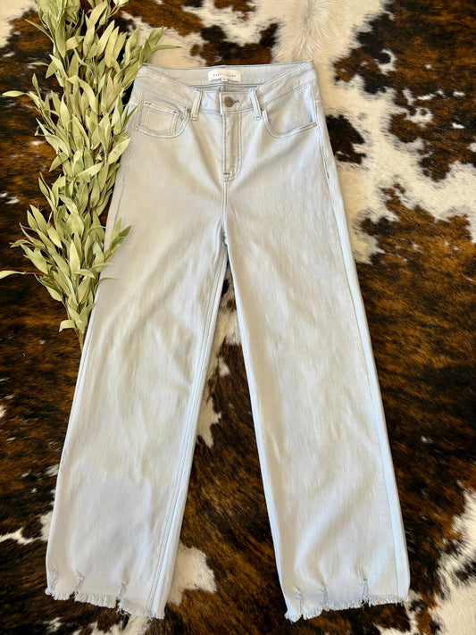 Give Me A Reason Light Wash Wide Leg Risen Jeans