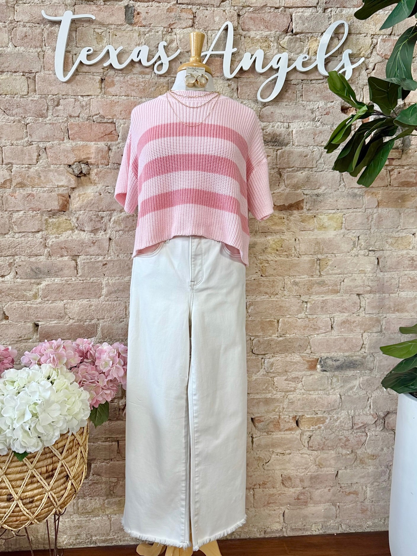 Smother Me With Kisses Pink Striped Knit Sweater Top