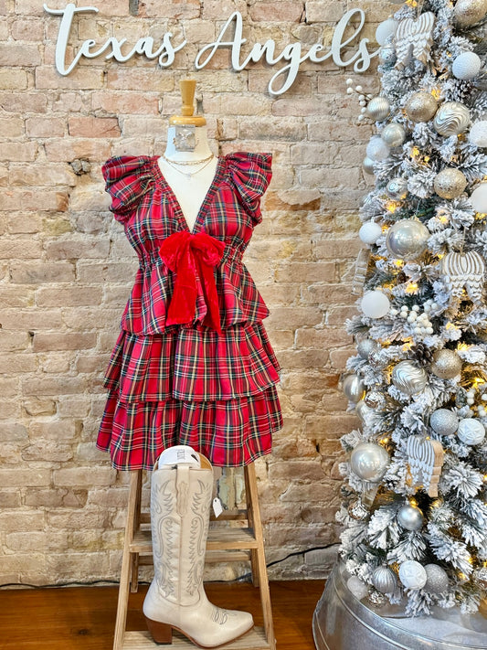 Sleigh Bells Ringing Red Plaid Dress