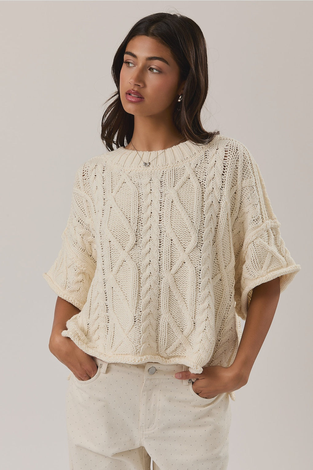 Knot A Care In The World Cream Knit Sweater