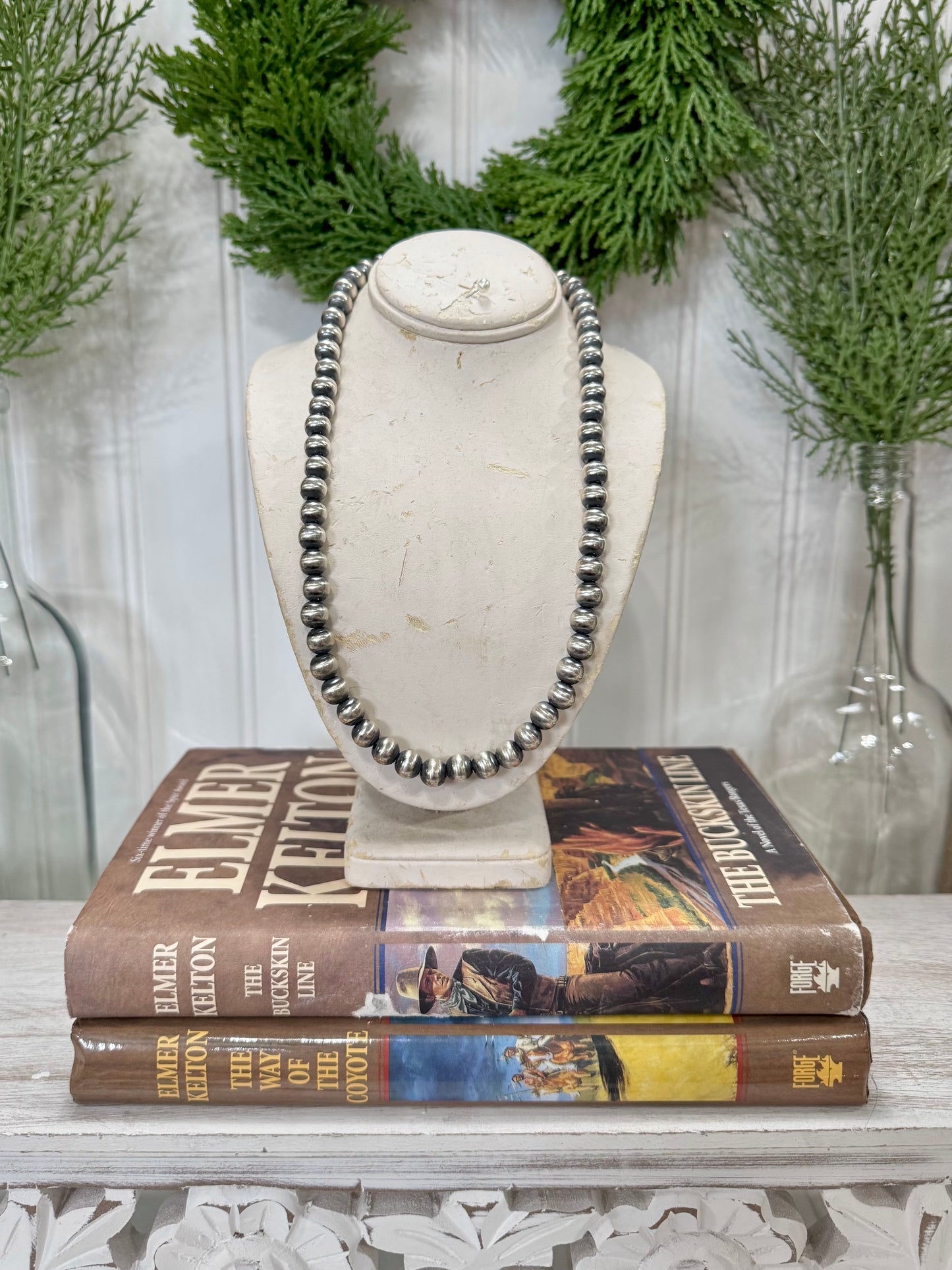 8MM Sterling Silver Navajo Pearl Necklace