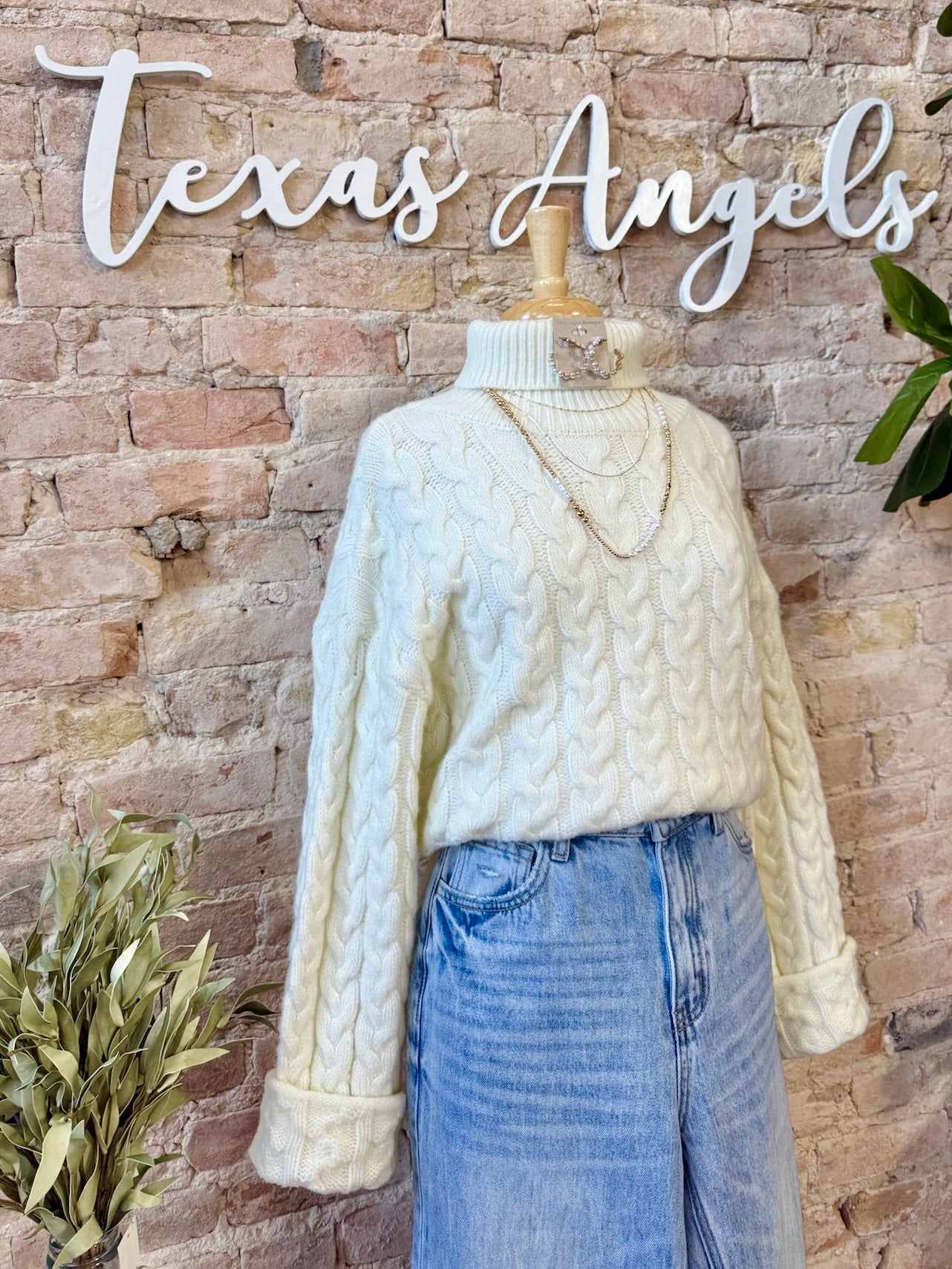 Wishful Thinking Ivory Turtleneck Sweater