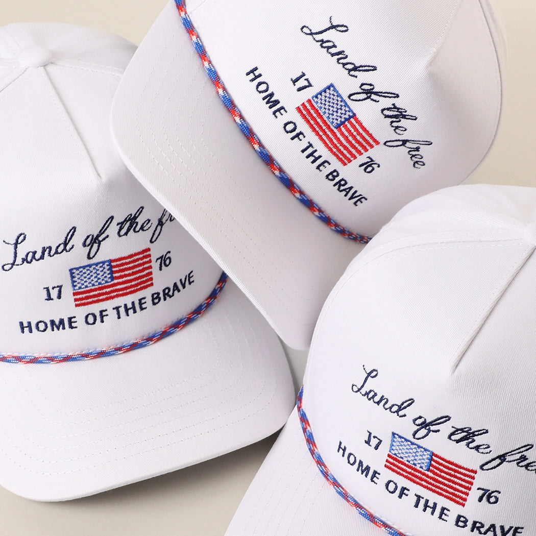 Land Of The Free Embroidered Trucker Hat