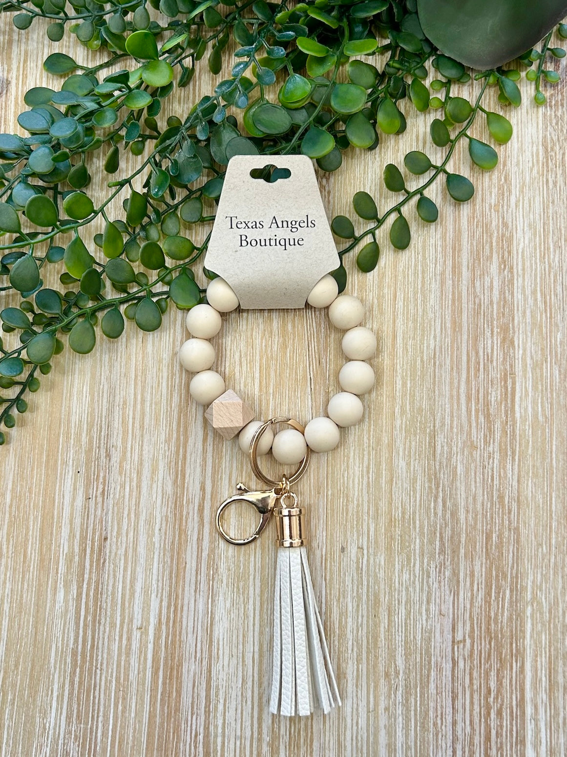 Beaded Silicone Tassel Keychain