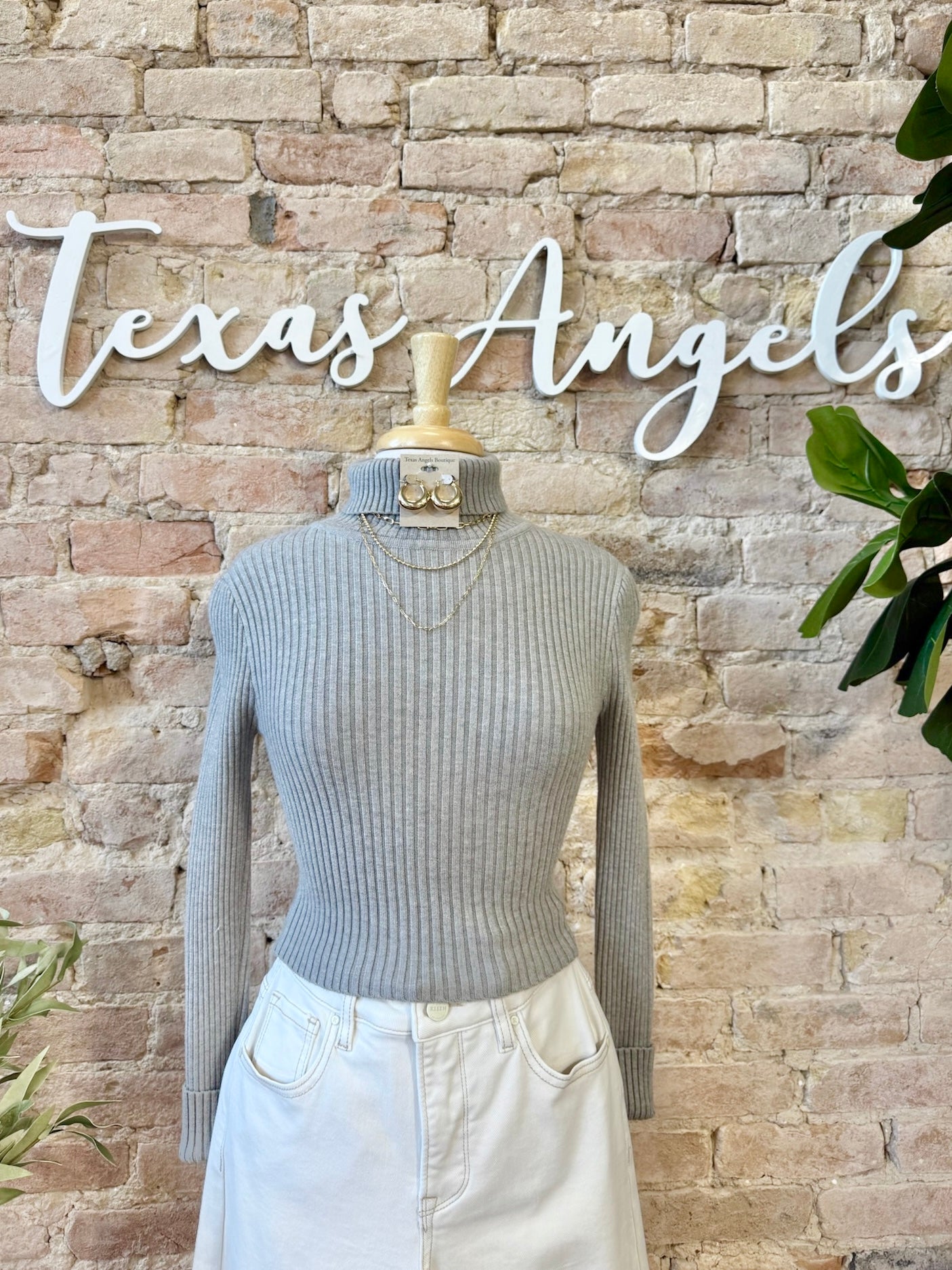 Let's Make A Toast Grey Turtleneck