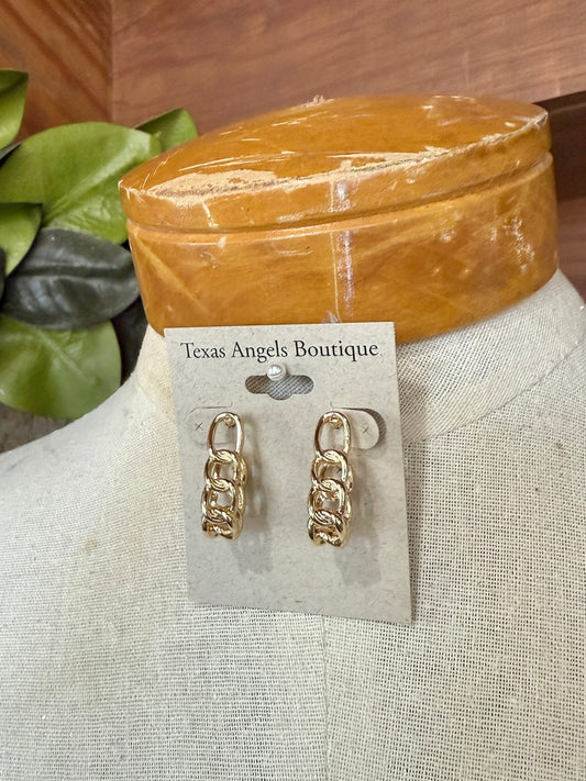 Gold Chain Link Earrings