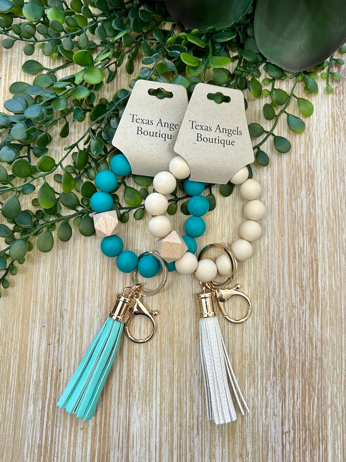 Beaded Silicone Tassel Keychain