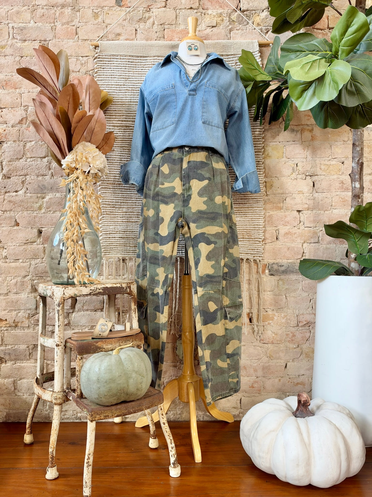 Gone Bird Hunting Chambray Blouse