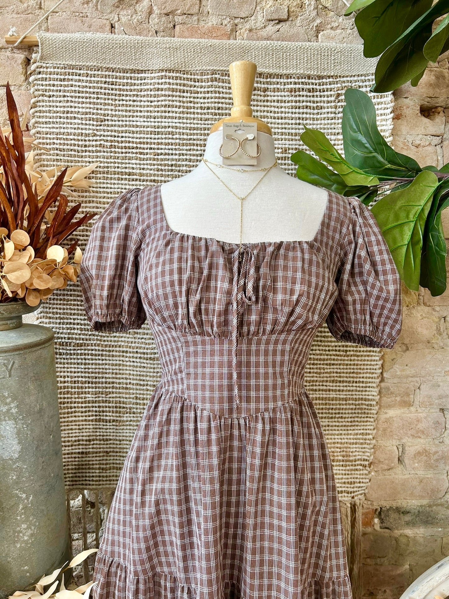Corn Maze Brown Mid Maxi Dress
