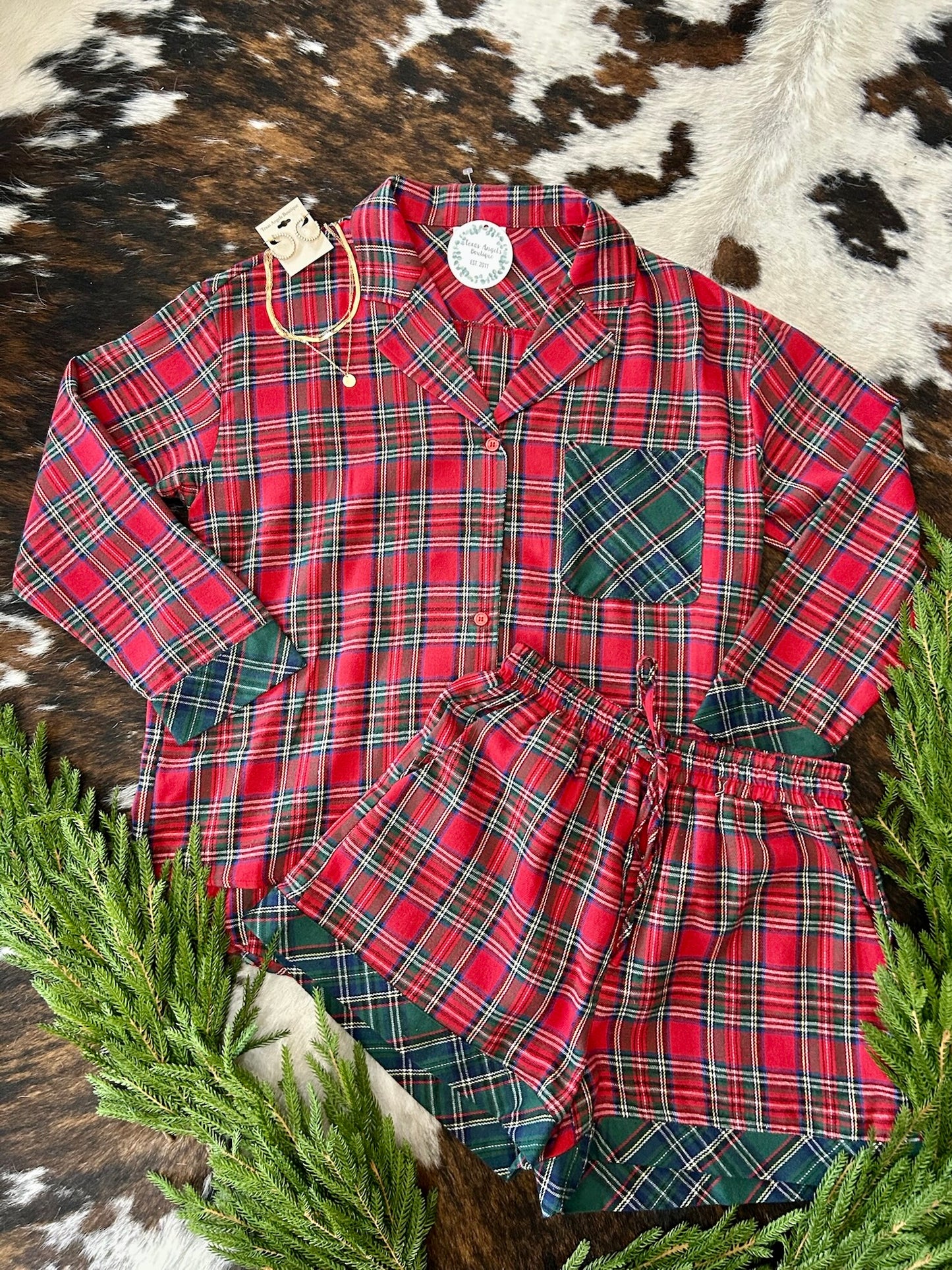 Christmas Morning Red Plaid PJ Set