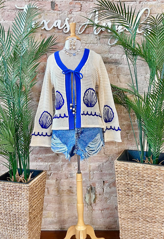 Sea Ya Later Shell Knit Cardigan
