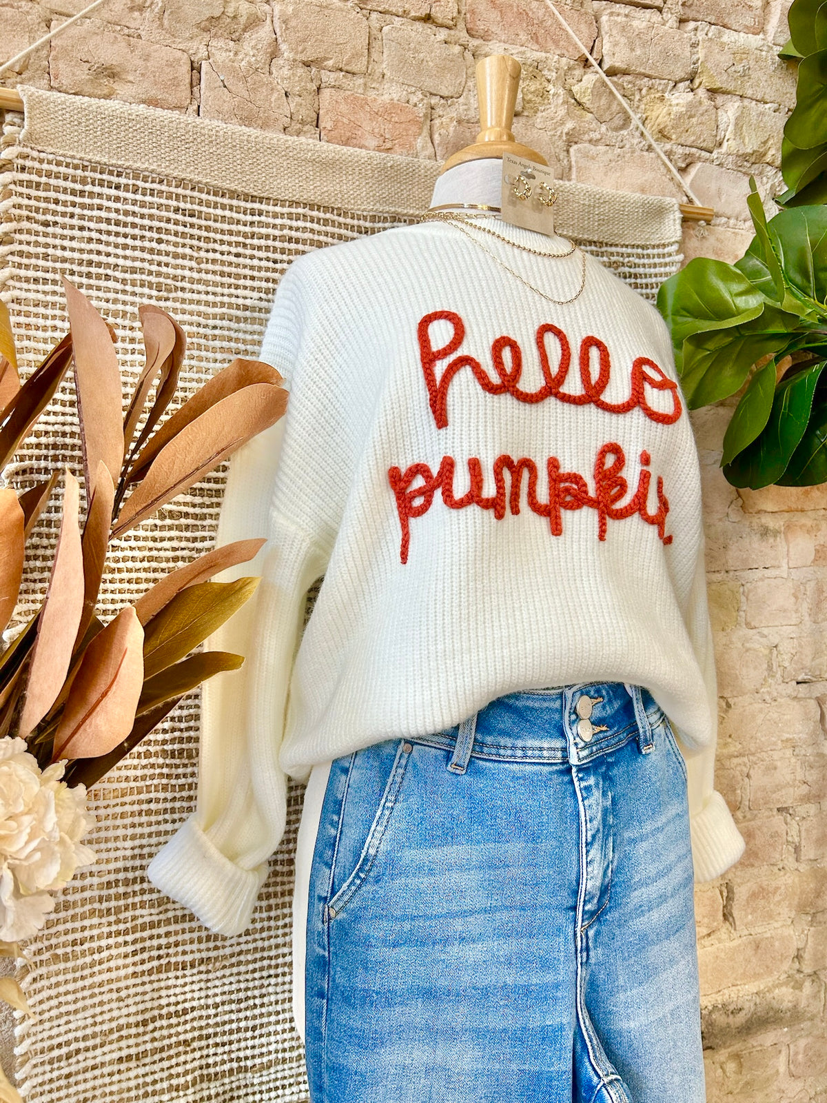 Hello Pumpkin Ivory Sweater