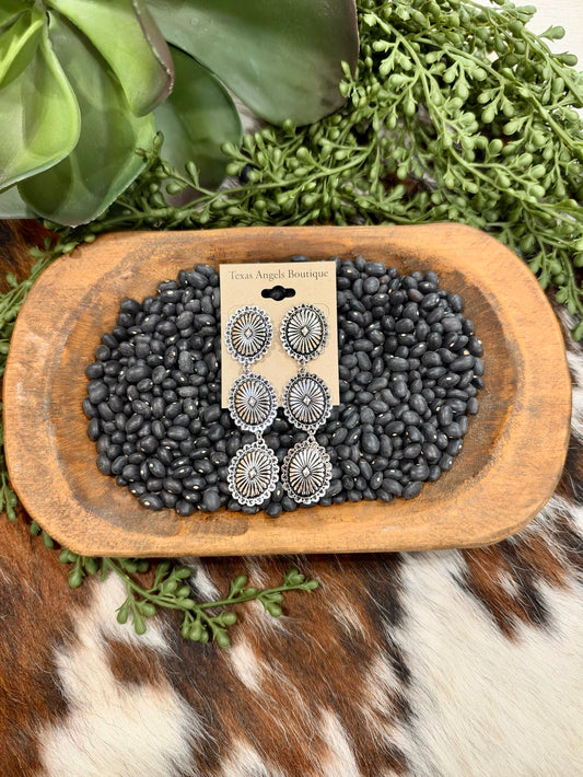 Silver Concho Earrings