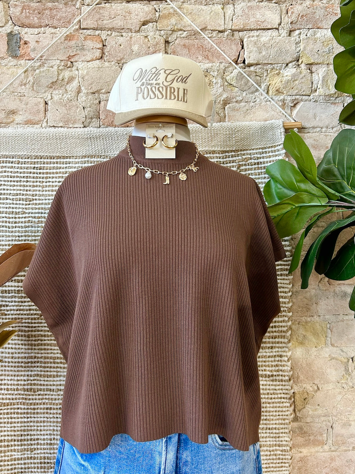 She's From Texas Brown Crop Top