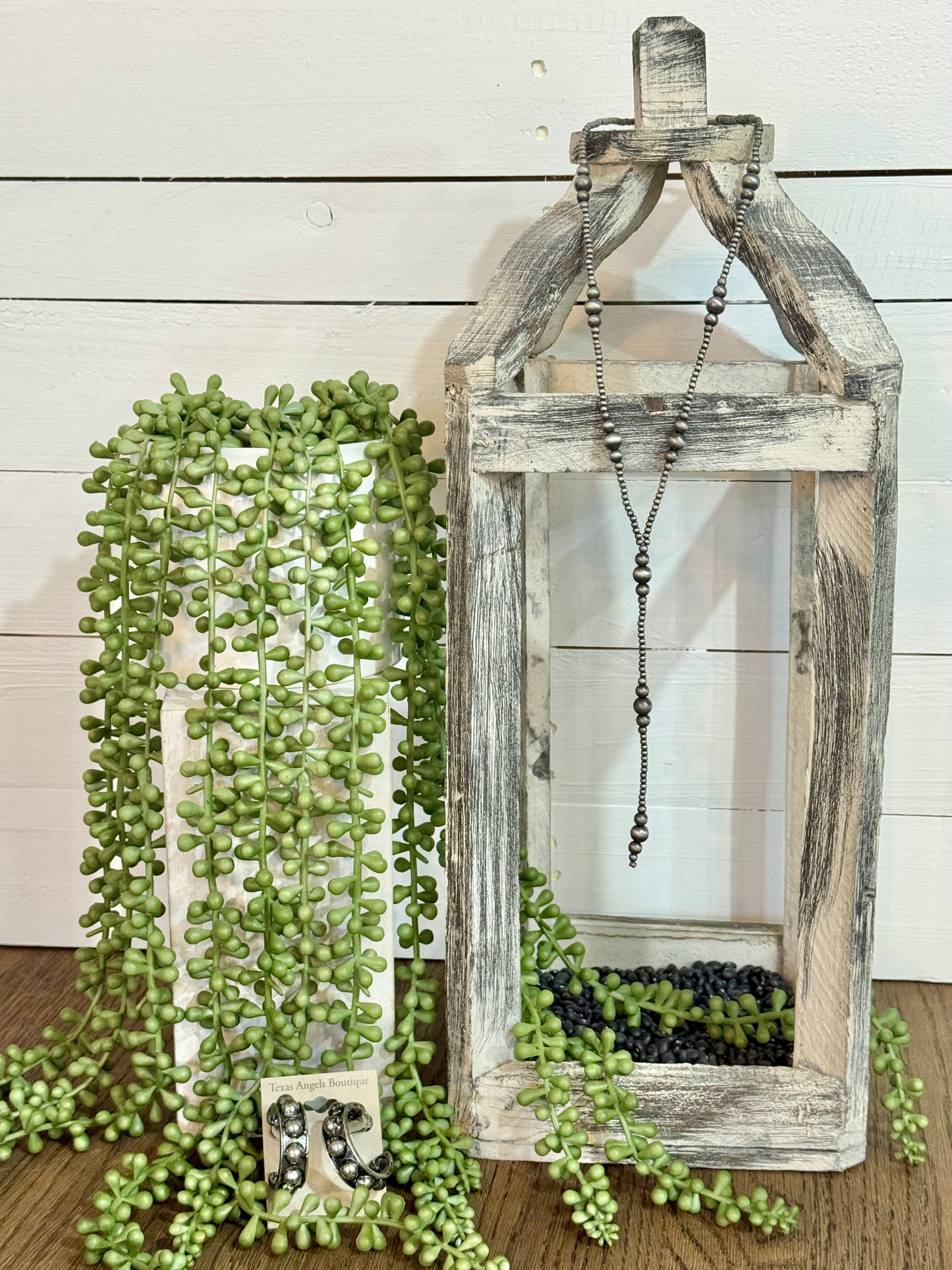 RESTOCK Silver Beaded Lariat Necklace