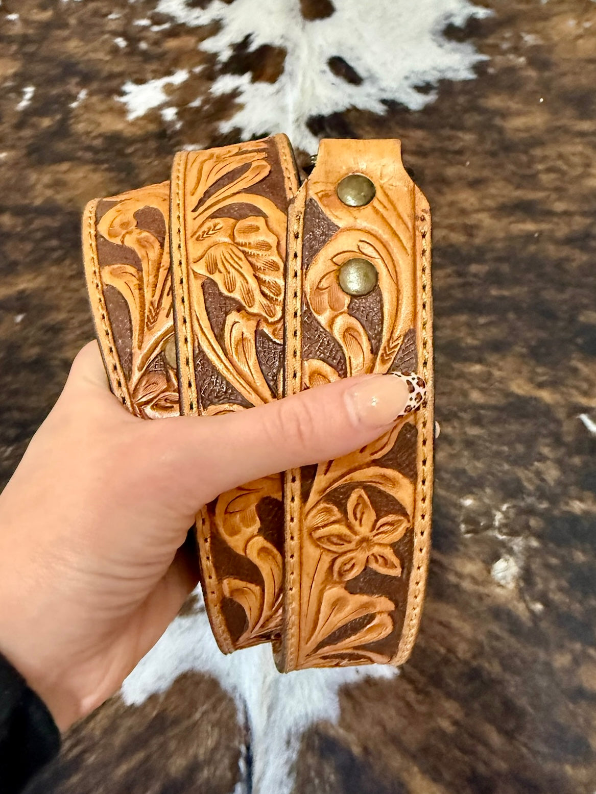 American Darling Tooled Leather Purse Strap