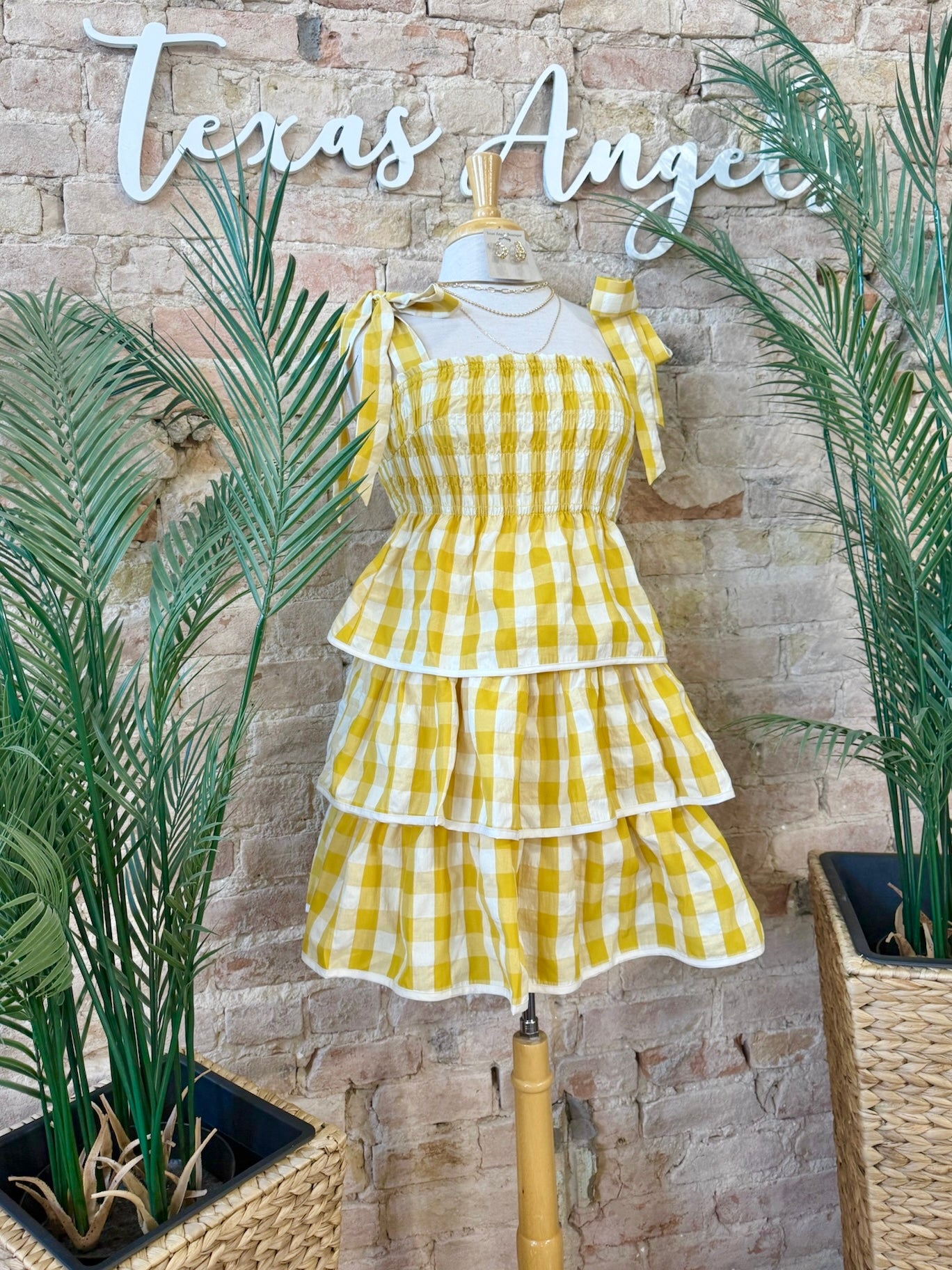 RESTOCK Let's Plan A Picnic Yellow Plaid Dress