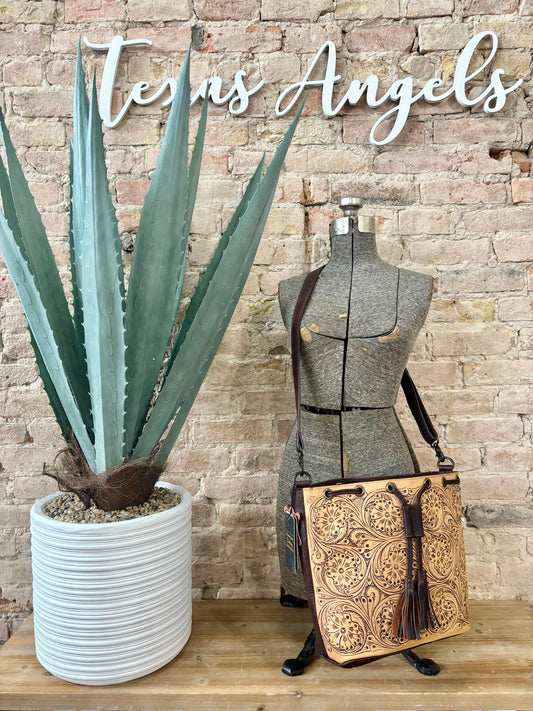 American Darling Tooled Leather Handbag