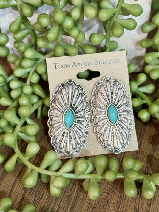 Silver Concho Earrings