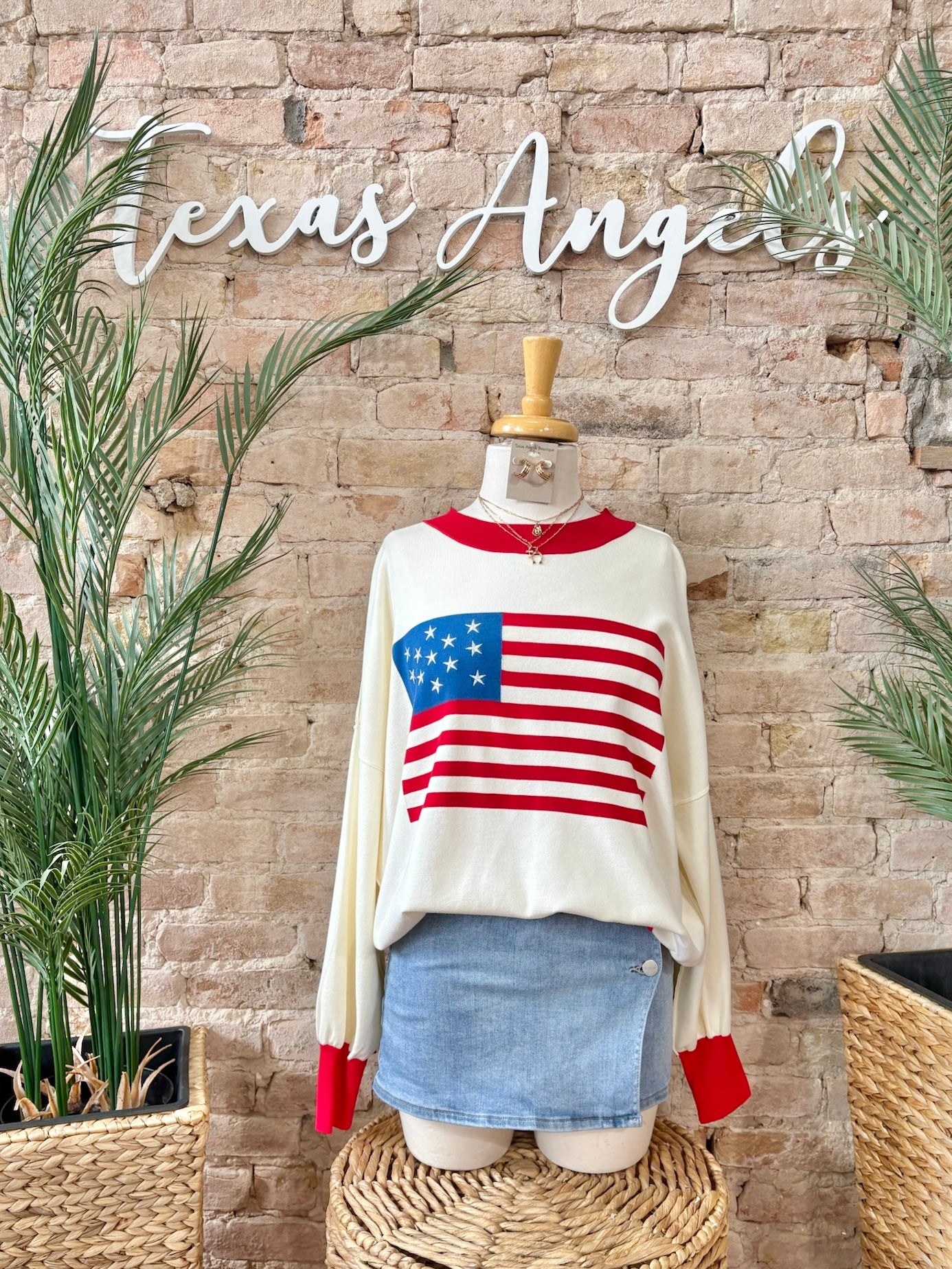 Courtesy Of The Red, White & Blue American Flag Top