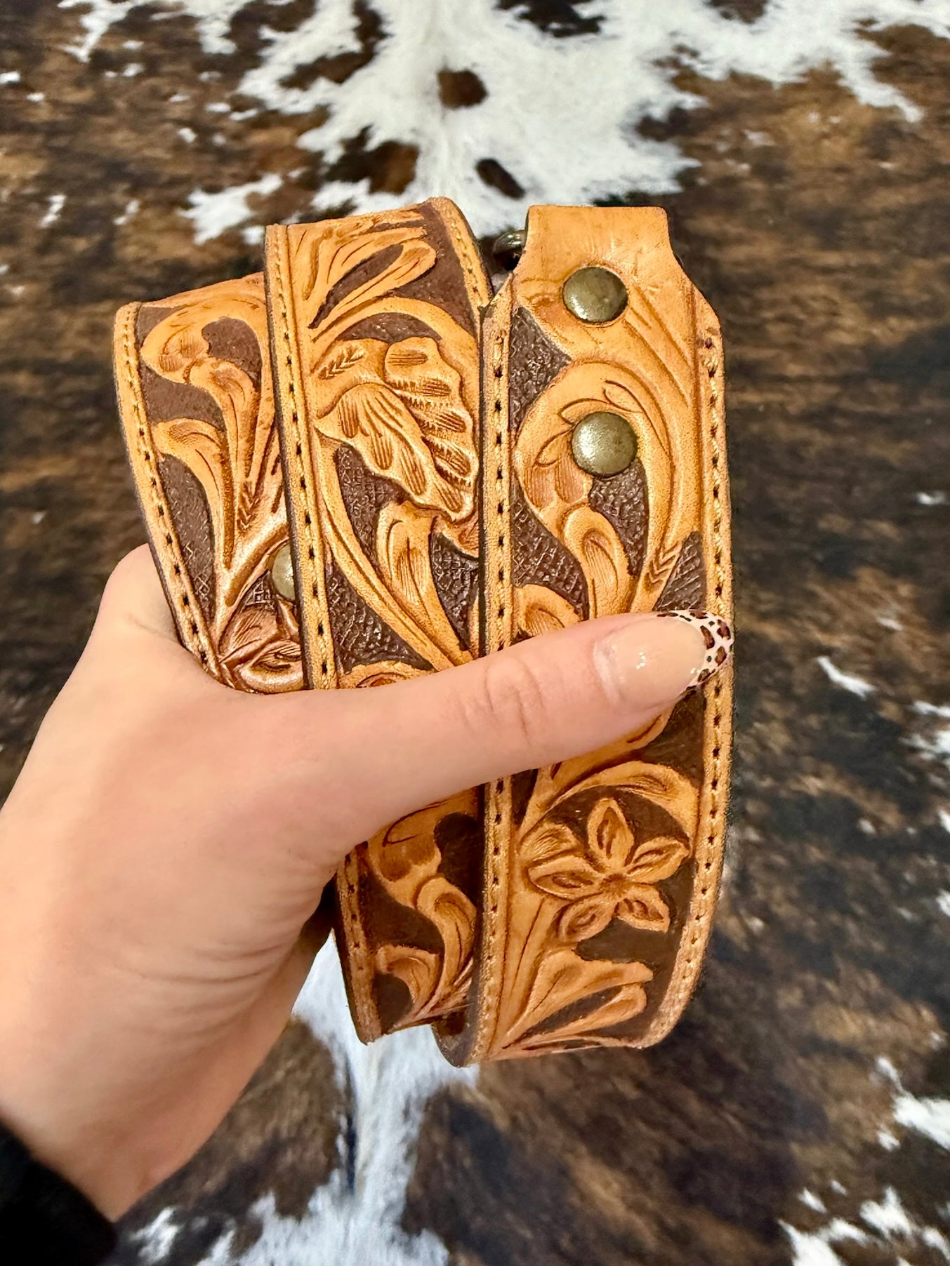American Darling Tooled Leather Purse Strap