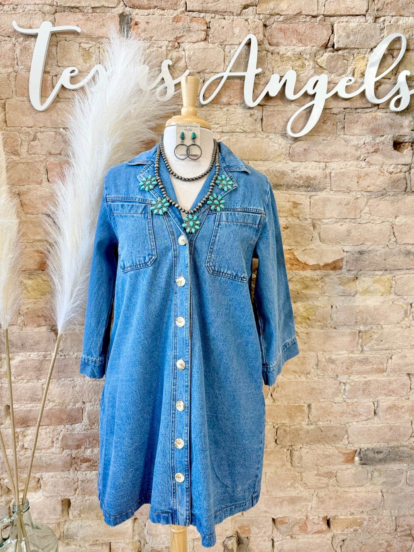 Dolly With A Touch Of Denim Dress