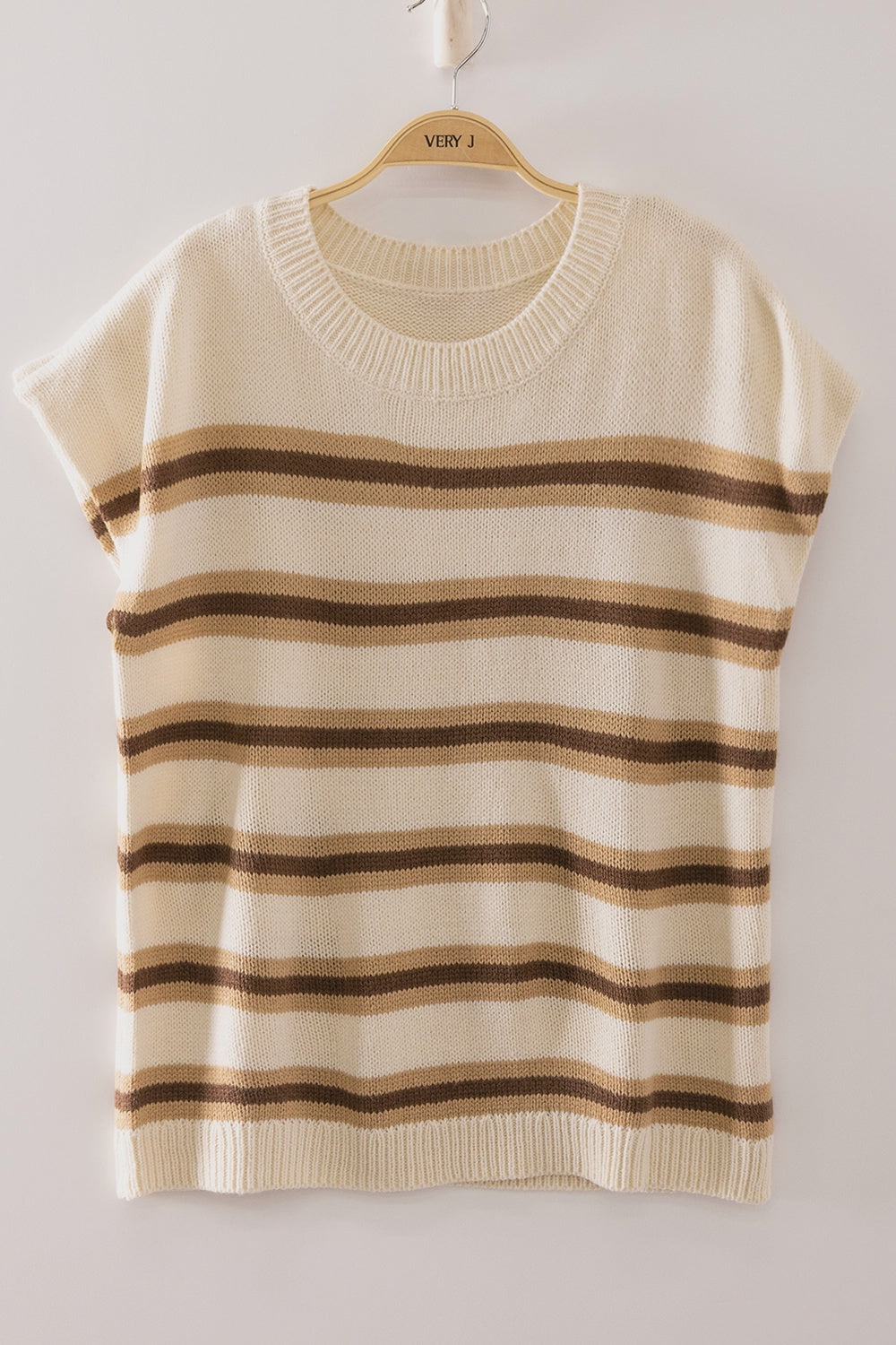 Don’t Be So Shocked Oatmeal Striped Sweater Top