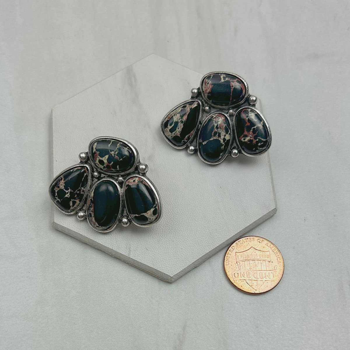 Black Cluster Earrings