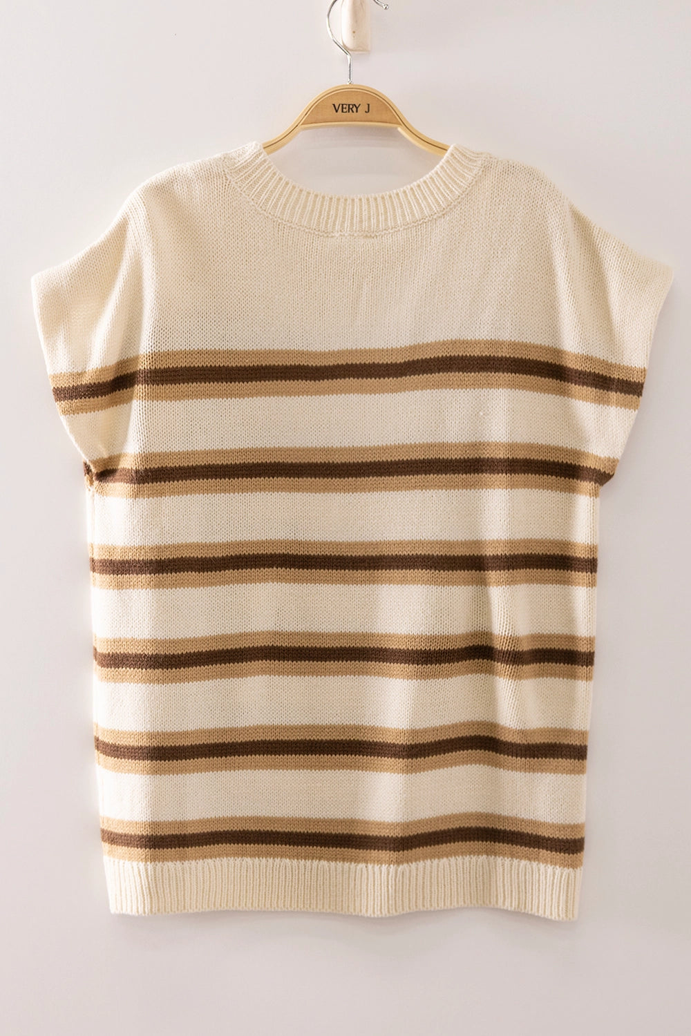 Don’t Be So Shocked Oatmeal Striped Sweater Top