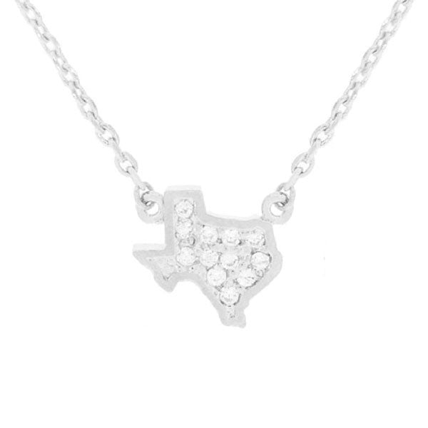 Silver Rhinestone Texas Necklace