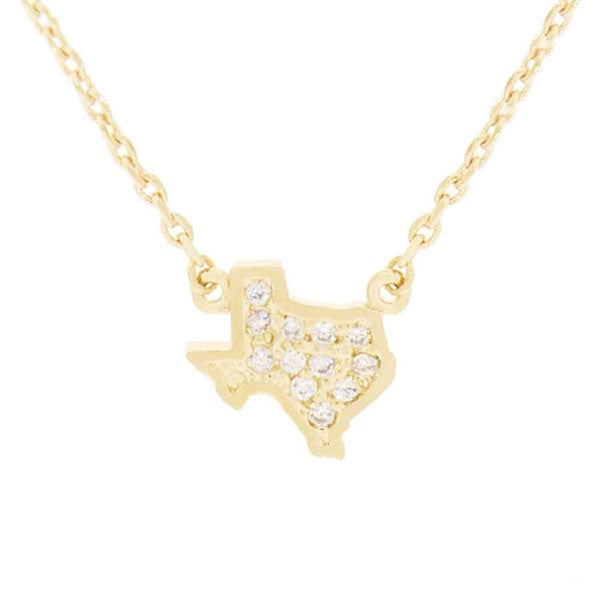 Gold Rhinestone Texas Necklace