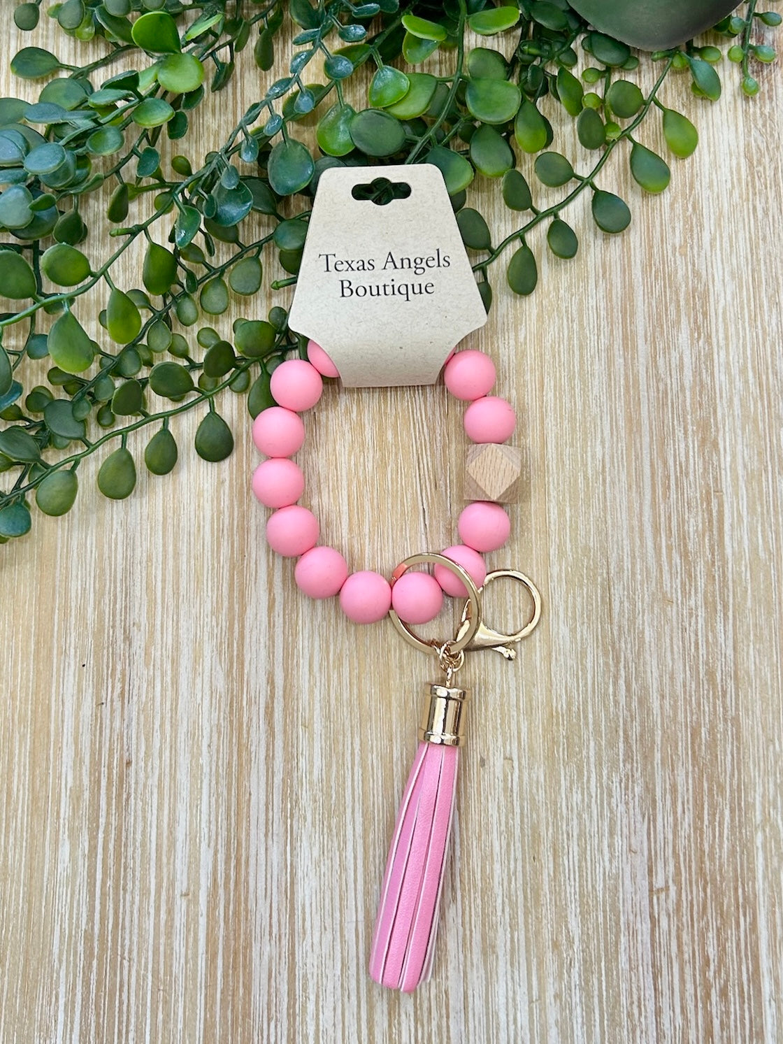 Beaded Silicone Tassel Keychain