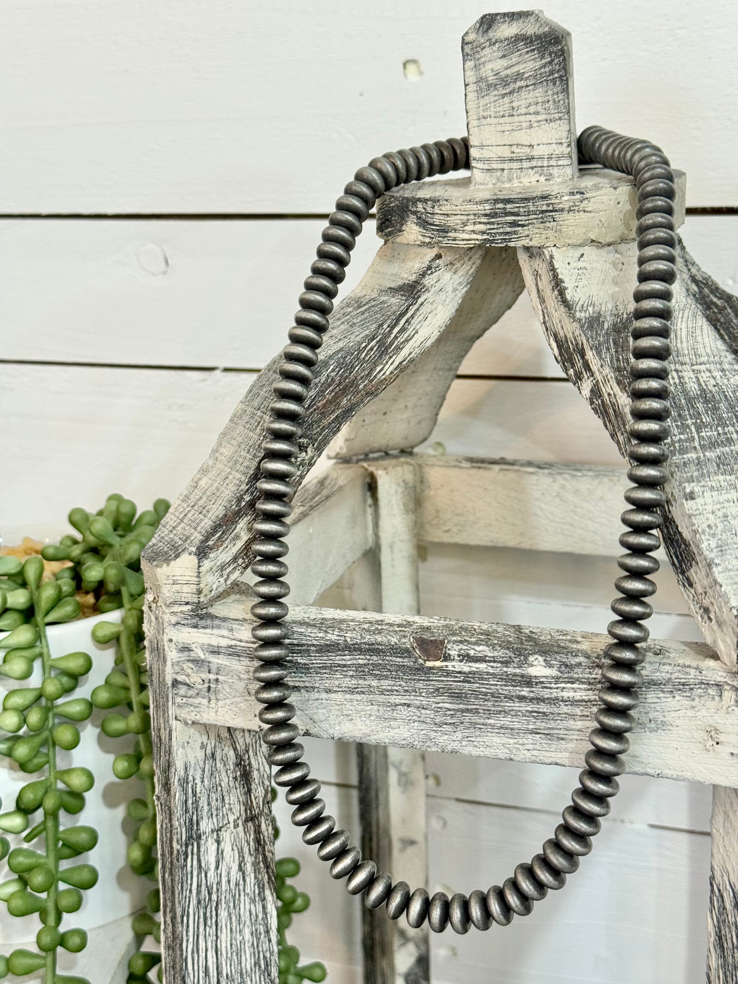 Silver Saucer Pearl Necklace