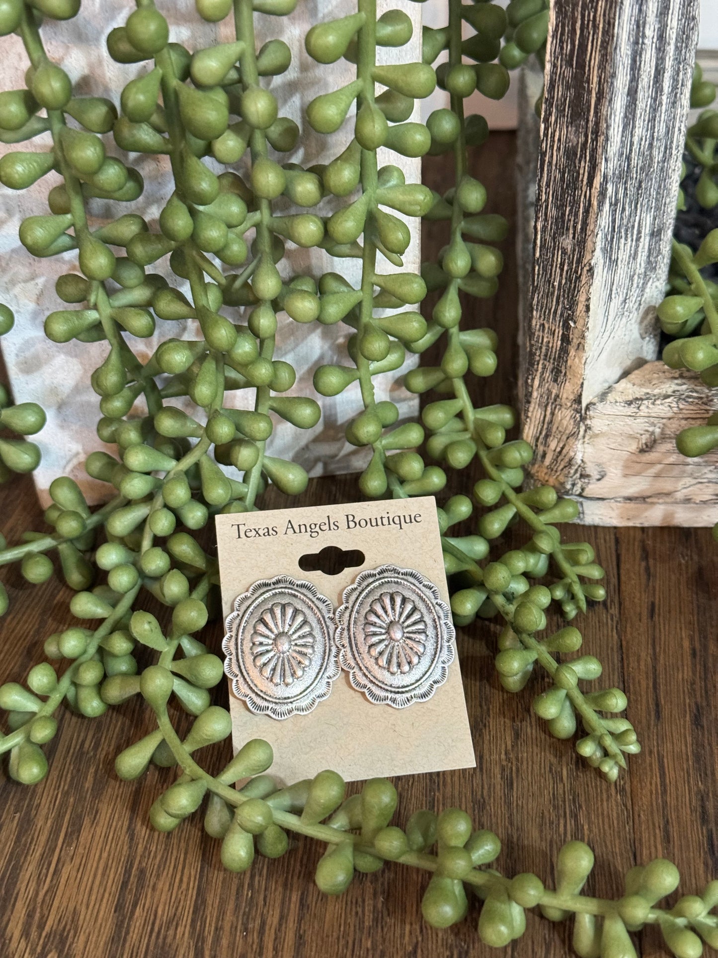 Silver Concho Earrings