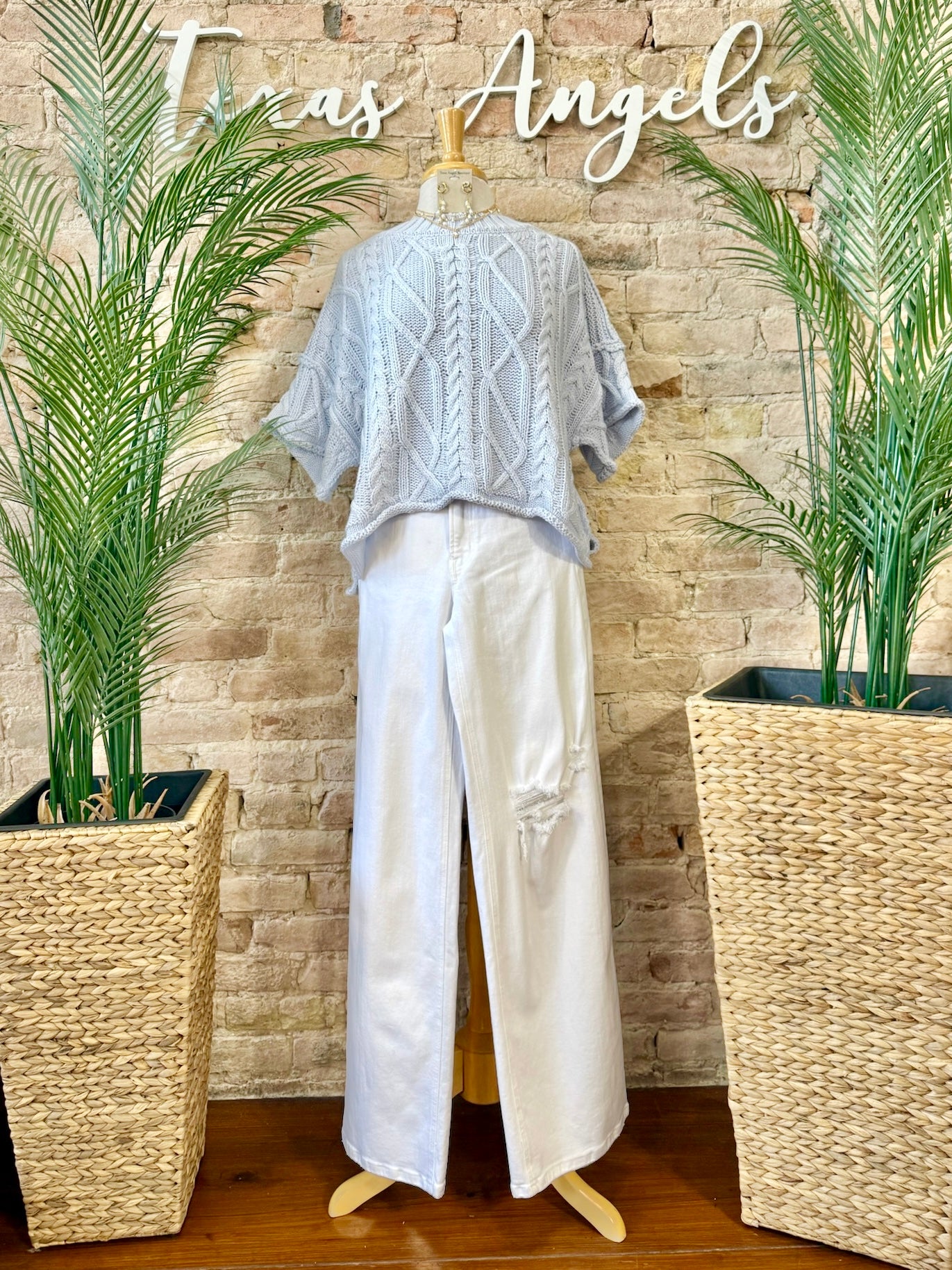 Knot A Care In The World Blue Knit Sweater