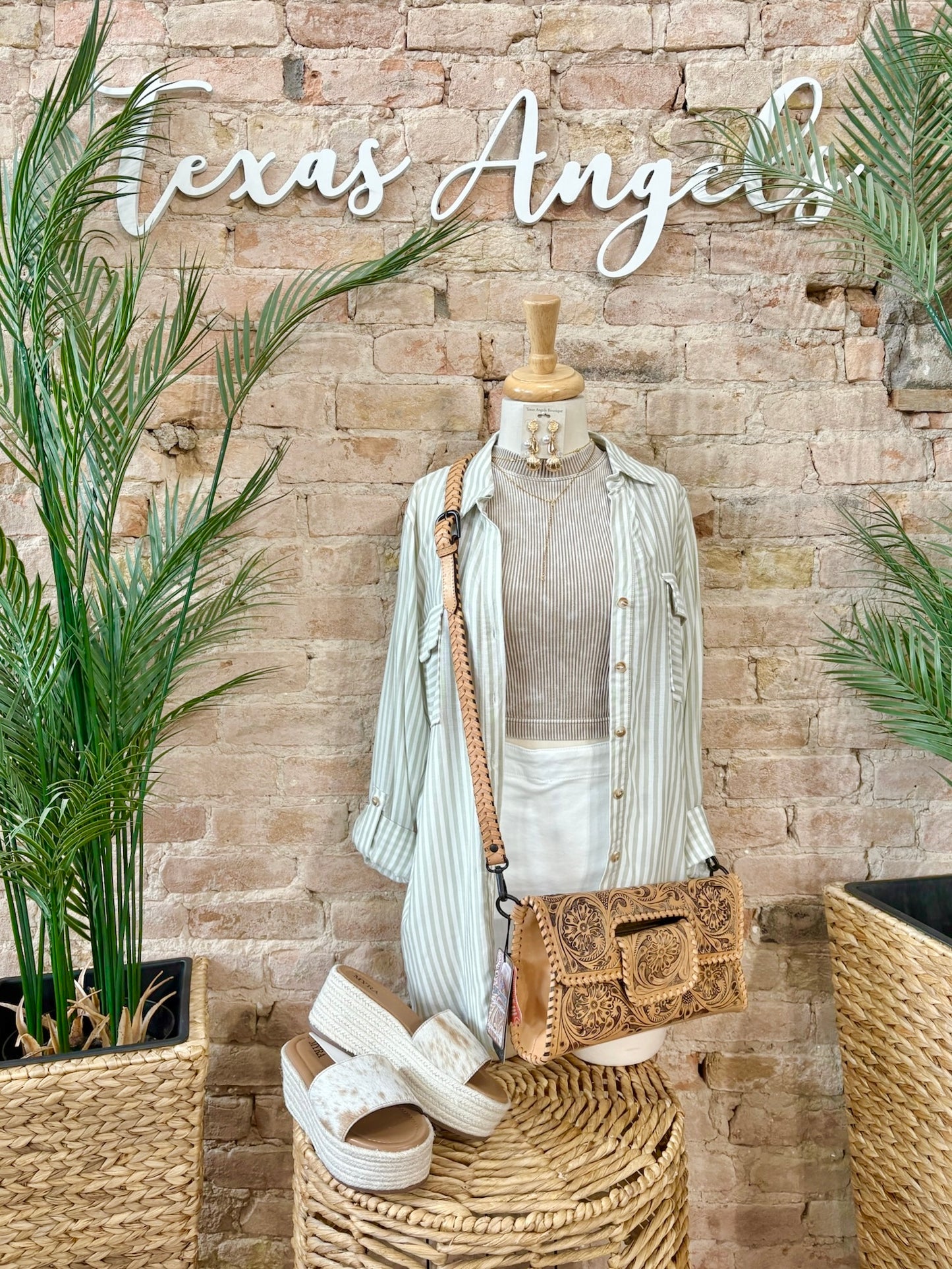 Chasin’ Sunshine Sage Striped Shirt