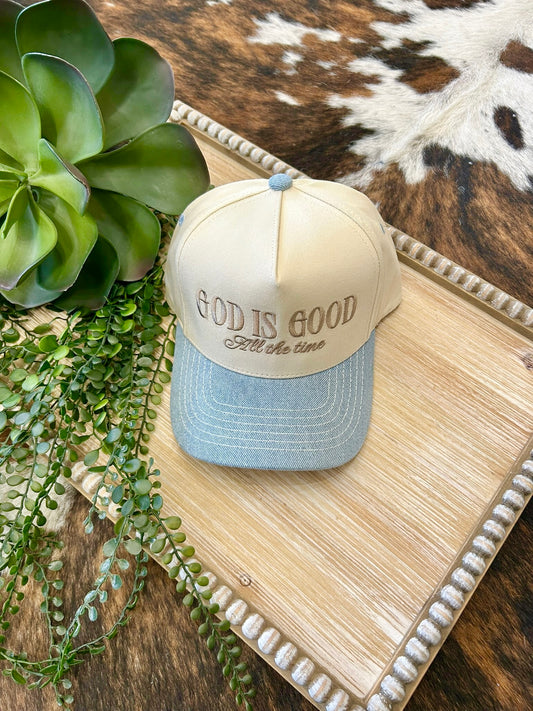 God Is Good All The Time Embroidered Trucker Hat