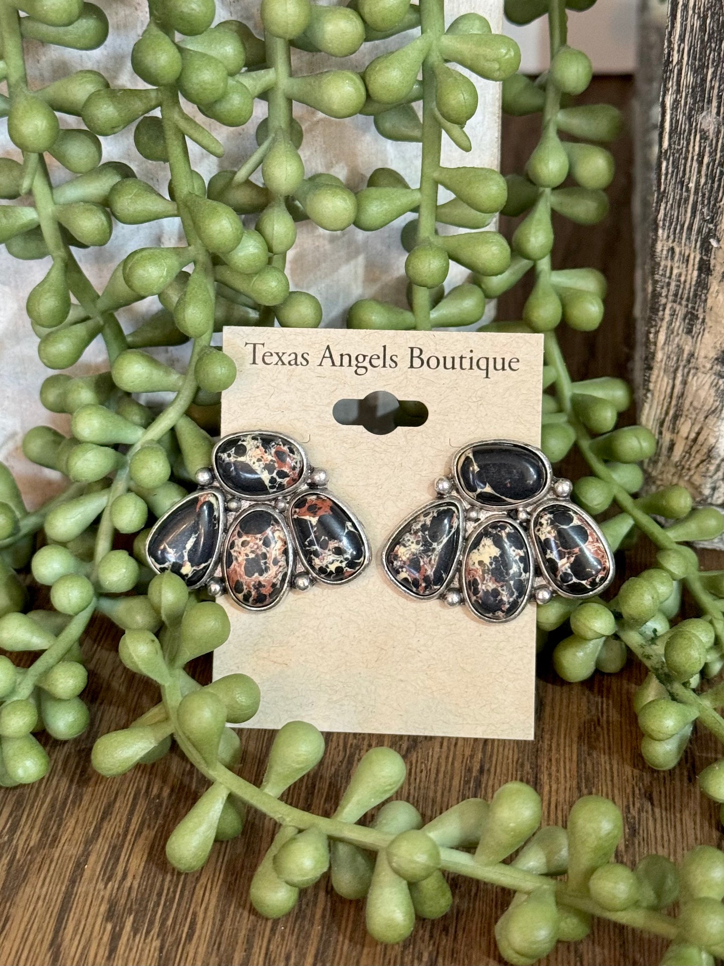 Black Cluster Earrings