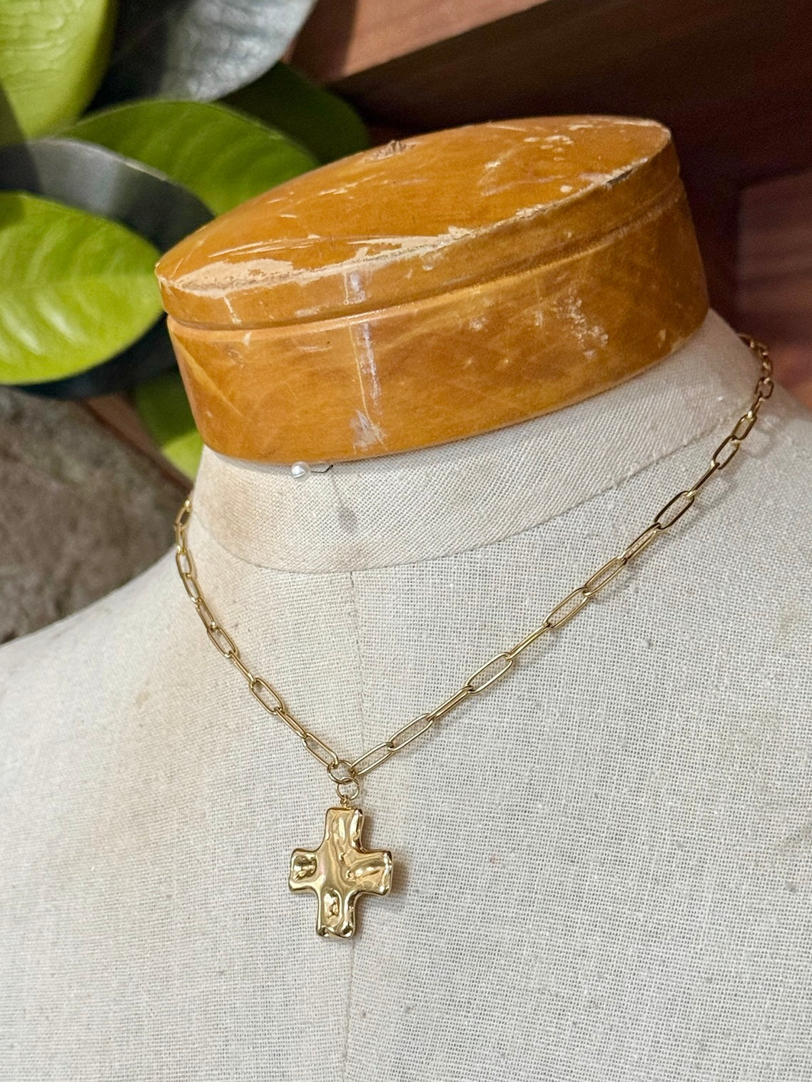18K Stainless Steel Gold Cross Necklace