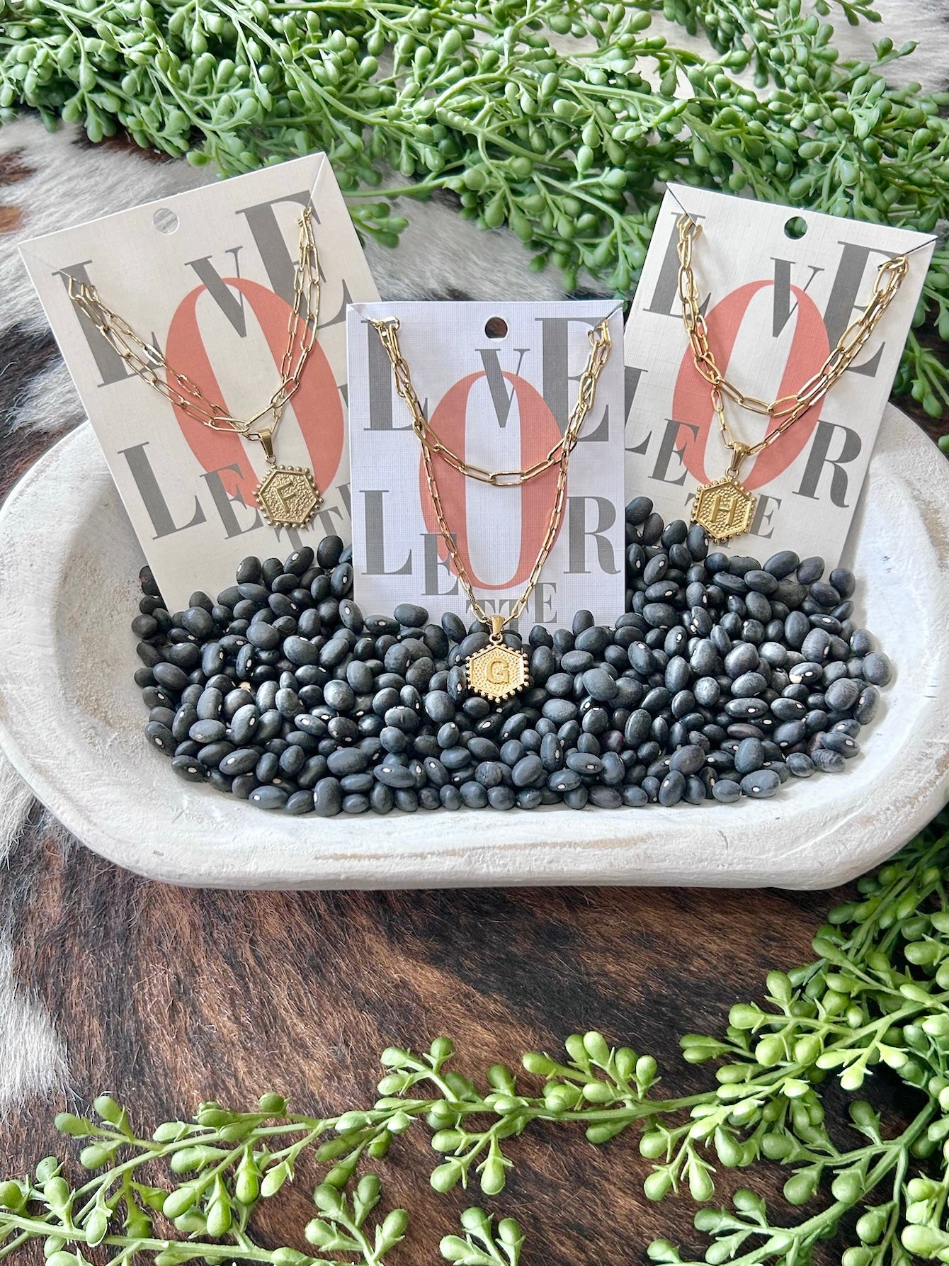 Layered Gold Initial Necklaces