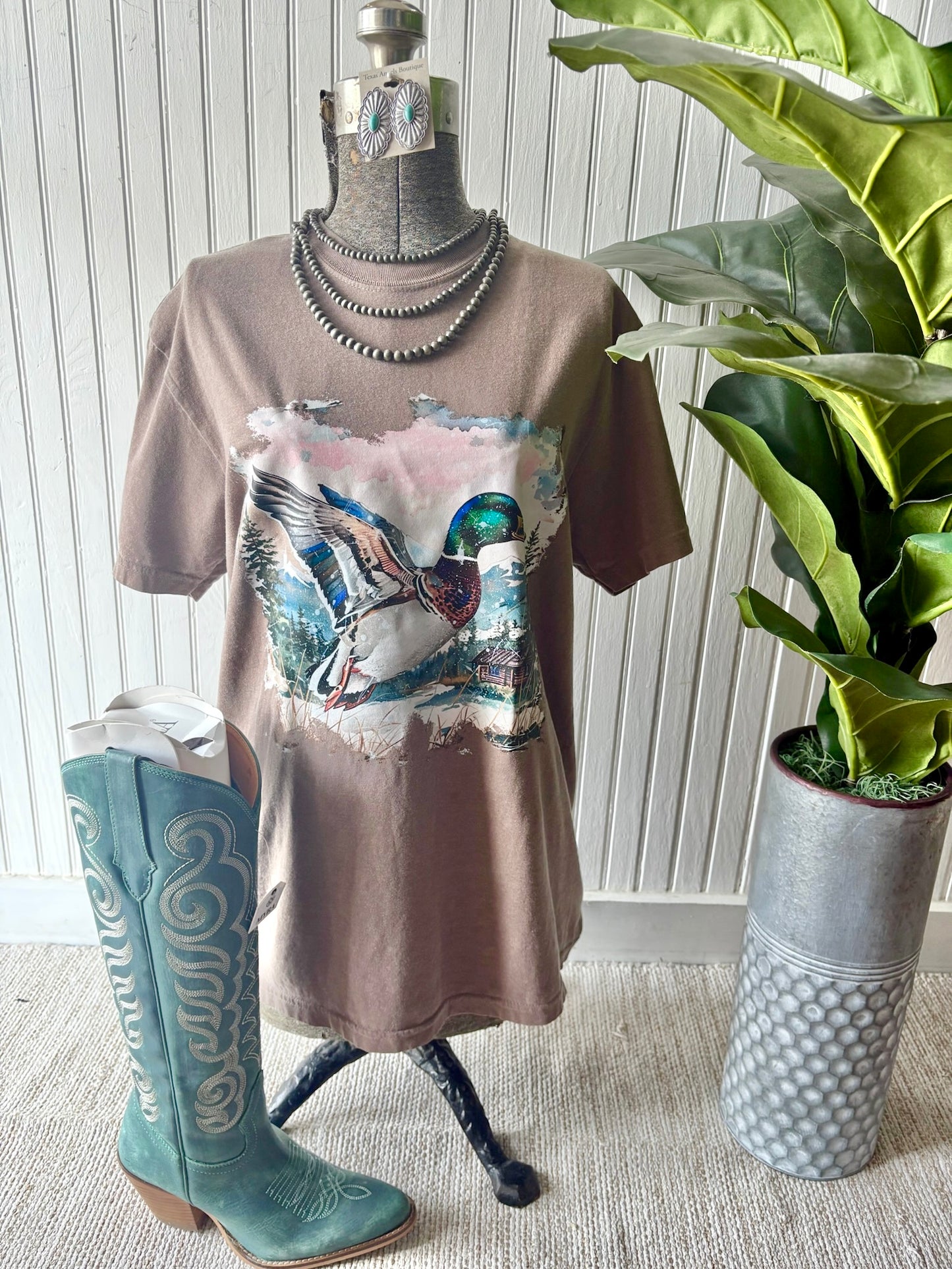 Mallard Duck Brown Graphic Tee