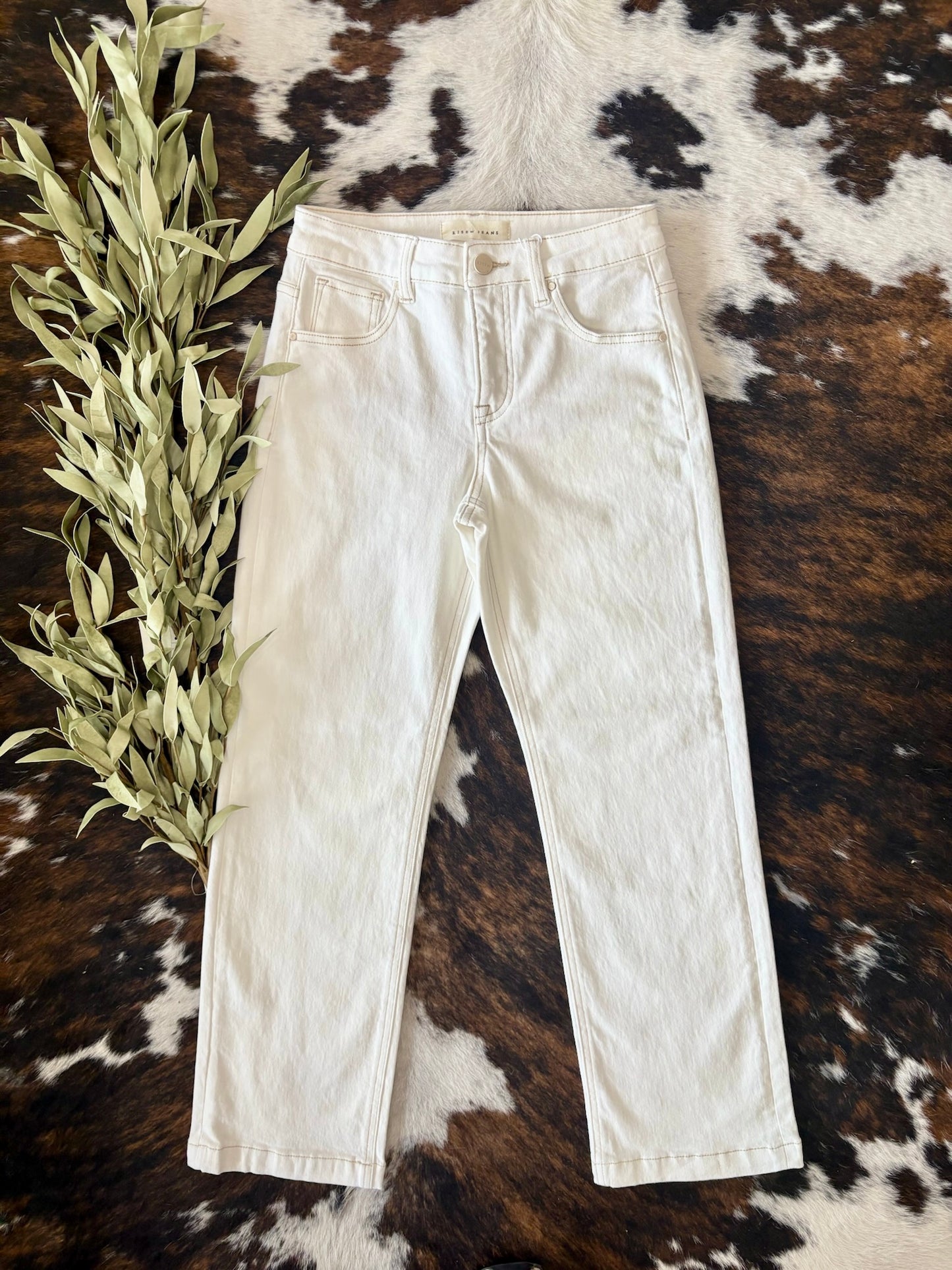 Spring Statement Of Mind Cream Straight Leg Risen Jeans