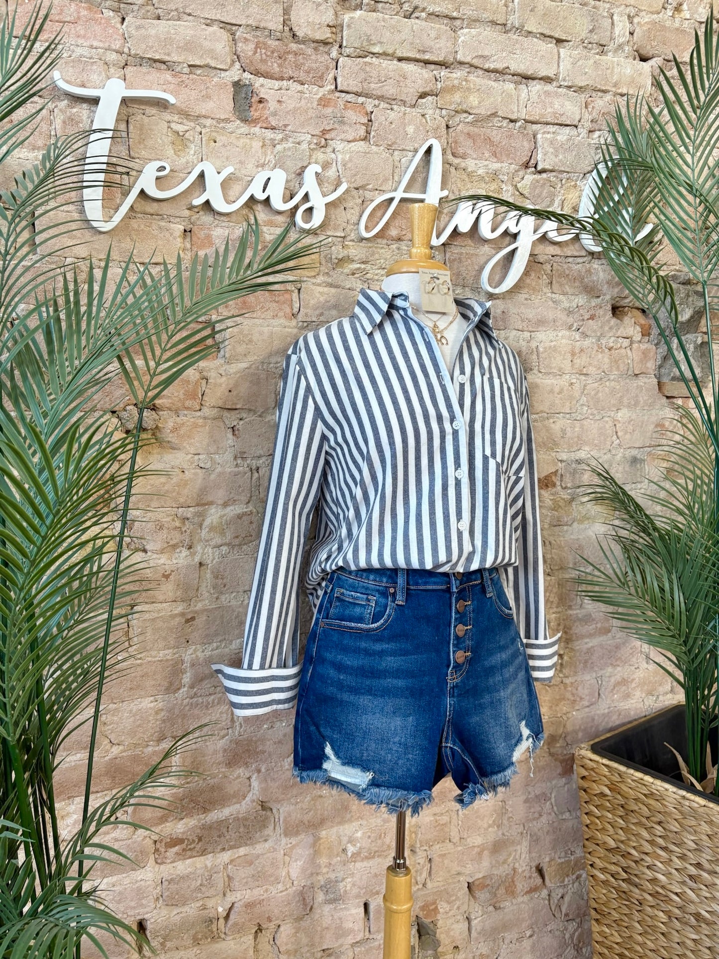Soft Spoken Navy Striped Shirt