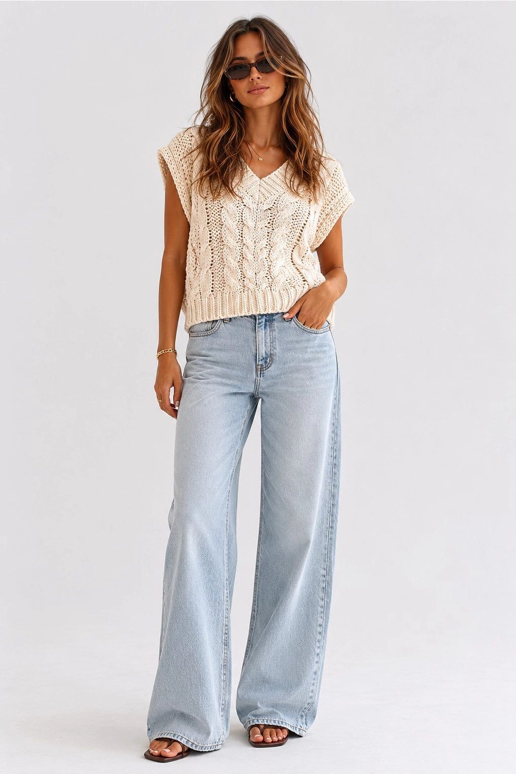 Consider It Done Cream Knit Sweater Top
