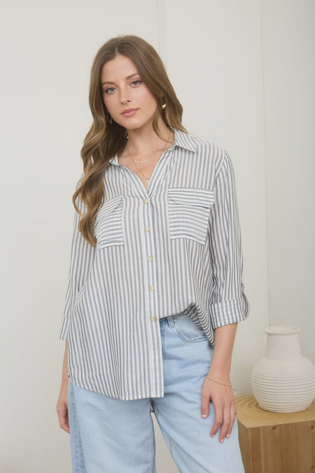 Chasin’ Sunshine Black Striped Shirt