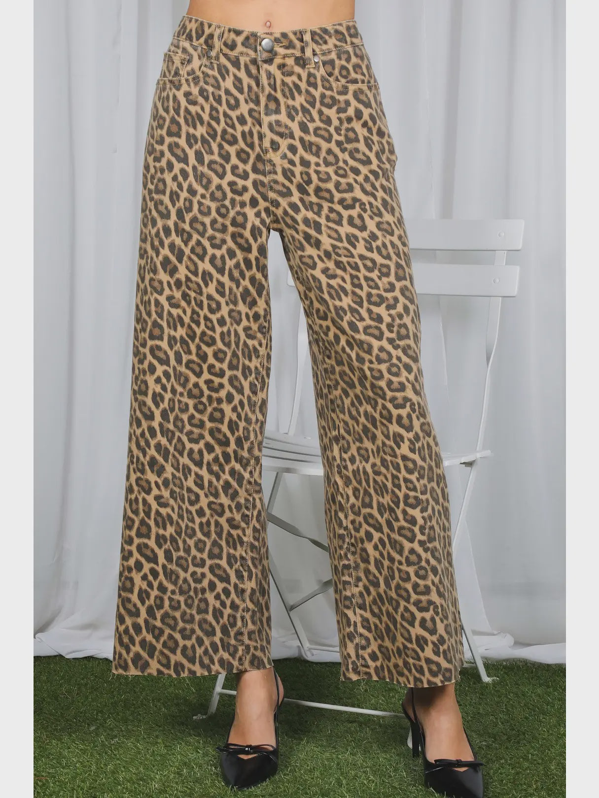 Leopard Print Wide Leg Pants